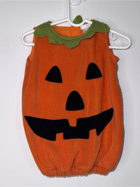 Pottery Barn Kids Pumpkin Halloween Costume Baby Orange Jack O Lantern 0-6M